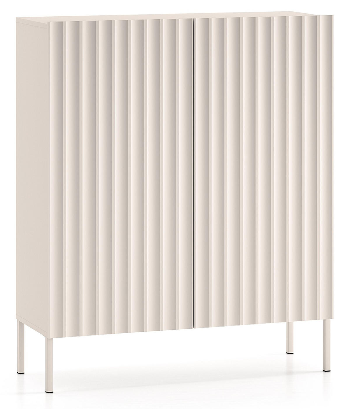 HIGHBOARD Derriva Hellbeige 100 cm - Ecru/Beige, Holzwerkstoff/Metall (100/120/37cm) - Selsey