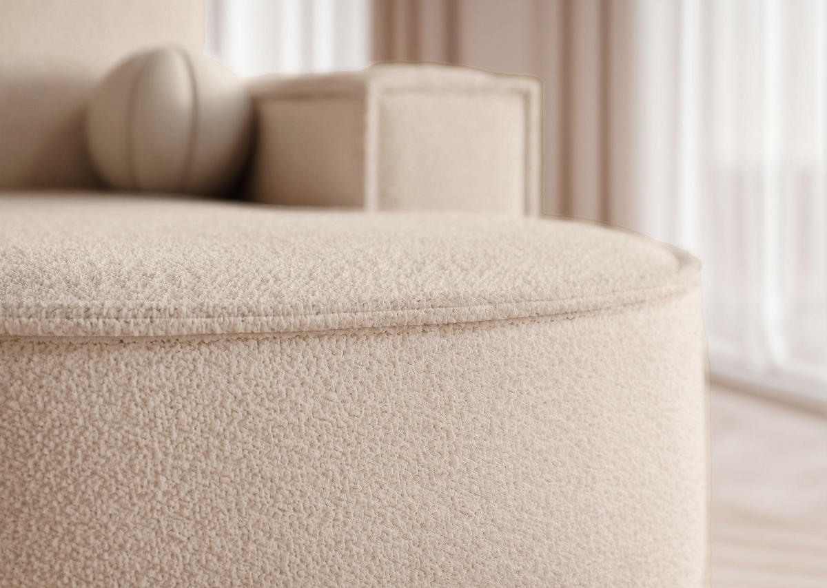 WOHNLANDSCHAFT U-Form mit Schlaffunktion, Beige - Sandfarben, Textil (316/88/157cm) - Idohome