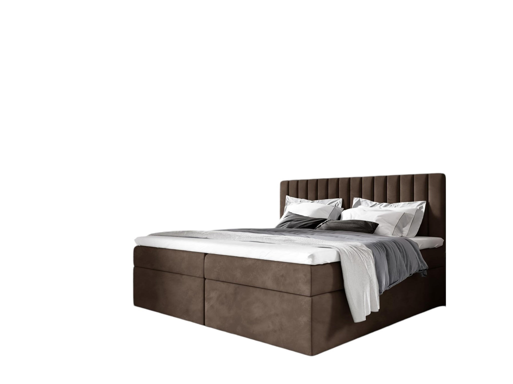 BOXBETT Linnea - Braun, Holzwerkstoff/Textil (200/220cm) - Fun Möbel