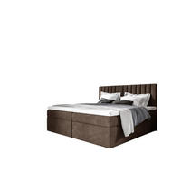 BOXBETT Linnea - Braun, Holzwerkstoff/Textil (200/220cm) - Fun Möbel