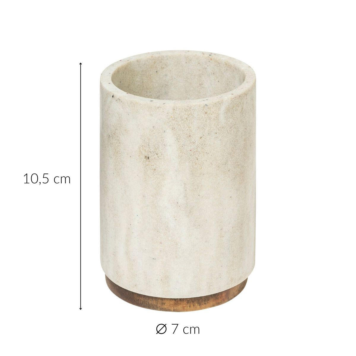 ZAHNBÜRSTENBECHER Come 7/7/10,5 cm - Beige, Kunststoff (7/10.5/7cm) - 5five Simply Smart