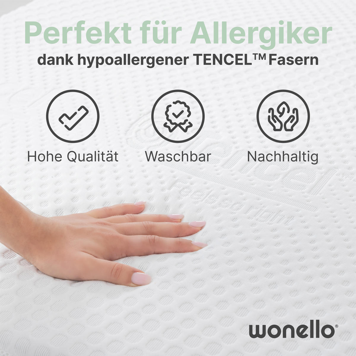 TOPPER 180/200 cm DreamWave 7-Zonen - Weiß, Textil (180/200cm) - wonello
