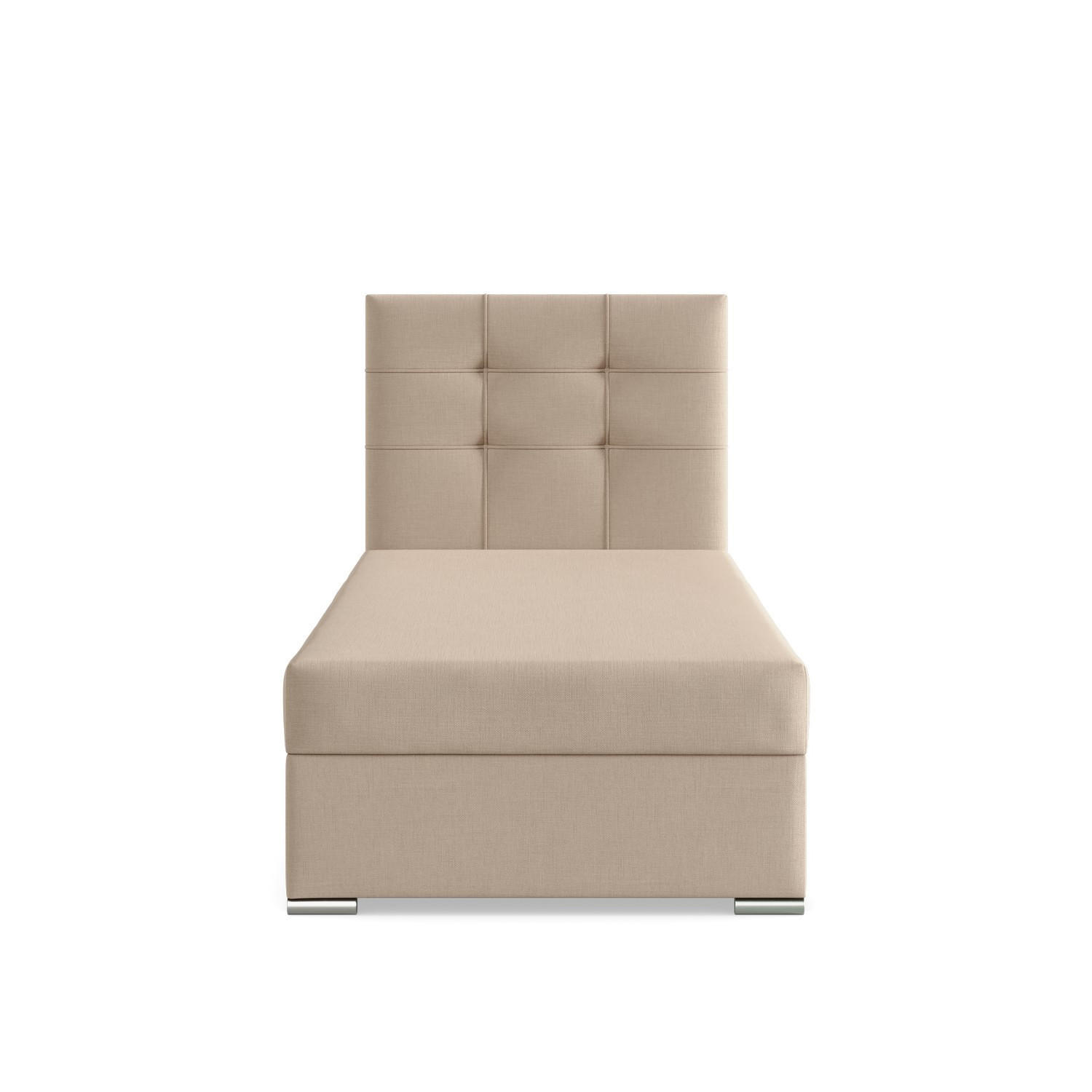 BOXBETT MIT KOPFTEIL 90x200 ELDA, Beige - Beige, Textil (90/200cm) - Mebligo