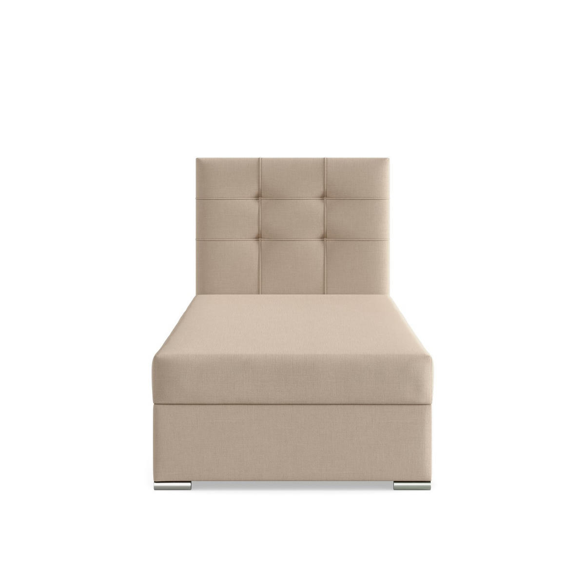 BOXBETT MIT KOPFTEIL 90x200 ELDA, Beige - Beige, Textil (90/200cm) - Mebligo