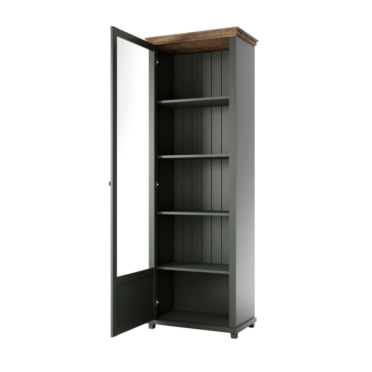 VITRÍNA Martin Zelená a drevo - zelená, kompozitné drevo (71/200/42cm) - Petits-meubles