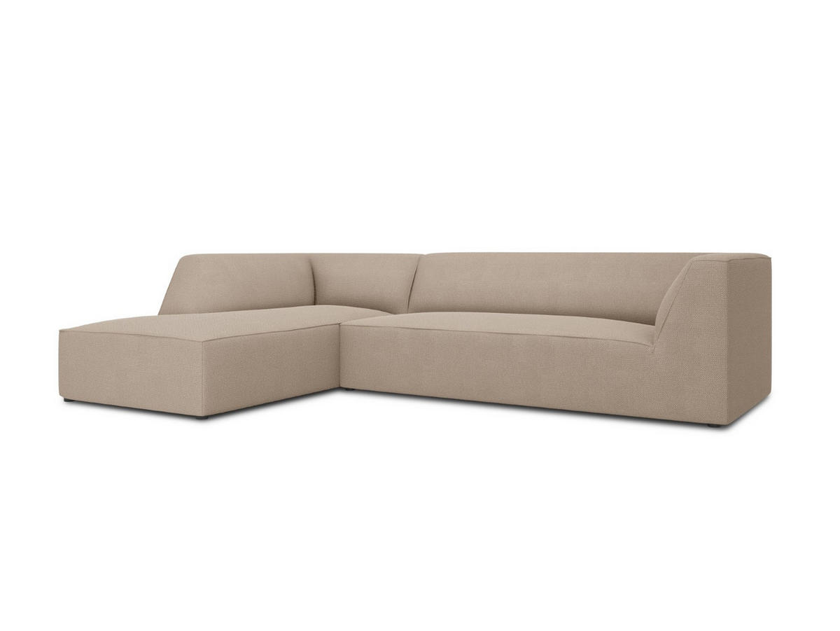 ECKSOFA links Ruby aus strukturiertem Stoff dunkelbeige 4 Sitzplätze - Taupe, Textil (180/273cm) - Micadoni