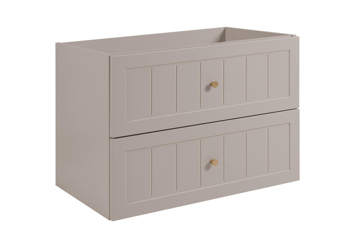 WASCHBECKENUNTERSCHRANK im klassischen Stil, Kaschmir, 80 x 57 x 46 cm - Beige/Goldfarben, Holzwerkstoff (80/57/46cm) - 3XE LIVING