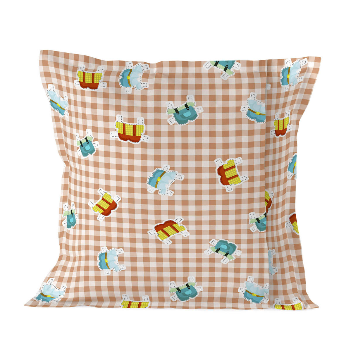 KISSENBEZUG piggys vichy 80x80 cm mehrfarbig - Multicolor, Textil (80/80cm) - Happy Friday