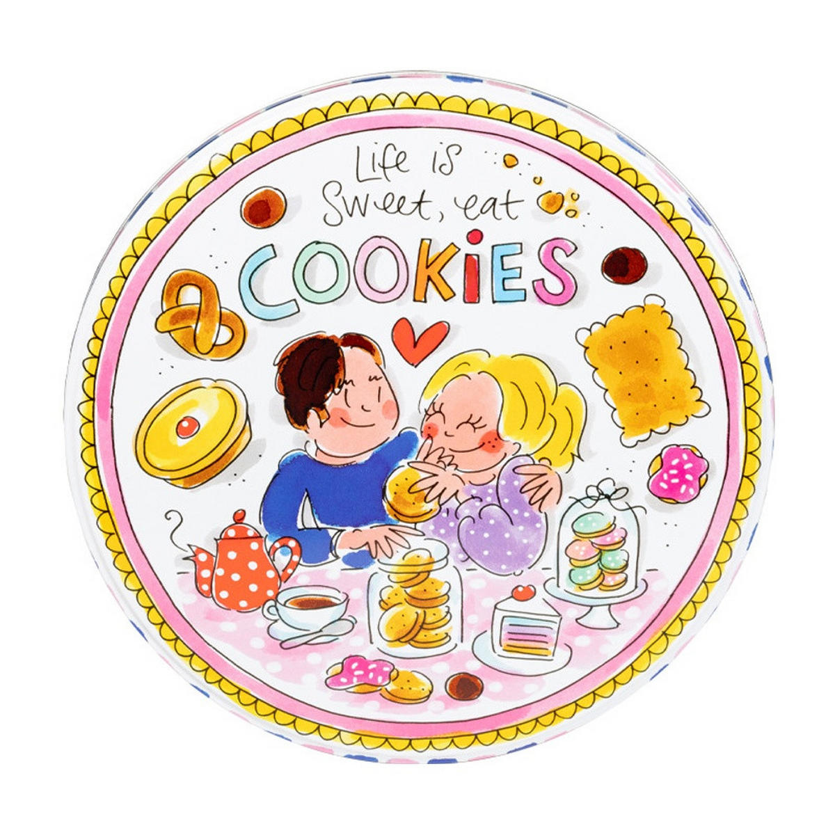 DOSEN Keks in Bunt - 20cm - Multicolor, Metall (19.8/10/19.8cm) - Blond Amsterdam