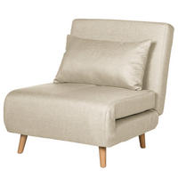 SCHLAFSESSEL - Textil / Teilmassivholz - Buchefarben/Cappuccino, Holz/Buchenholz (77/81/90cm) - home24