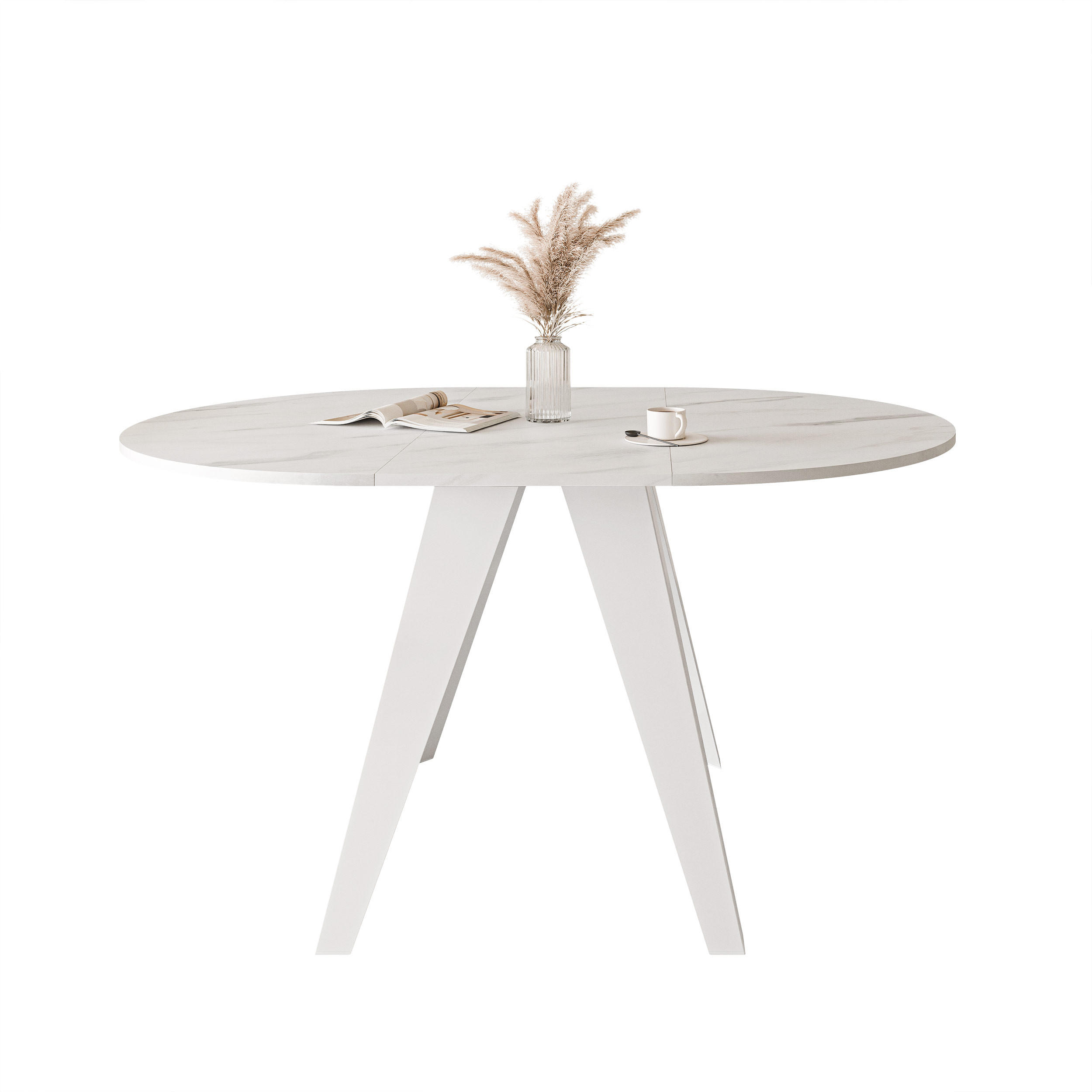 ESSTISCH ausziehbar auf MDF, Weiß - Weiß, Holzwerkstoff (100/100/76cm) - Idohome