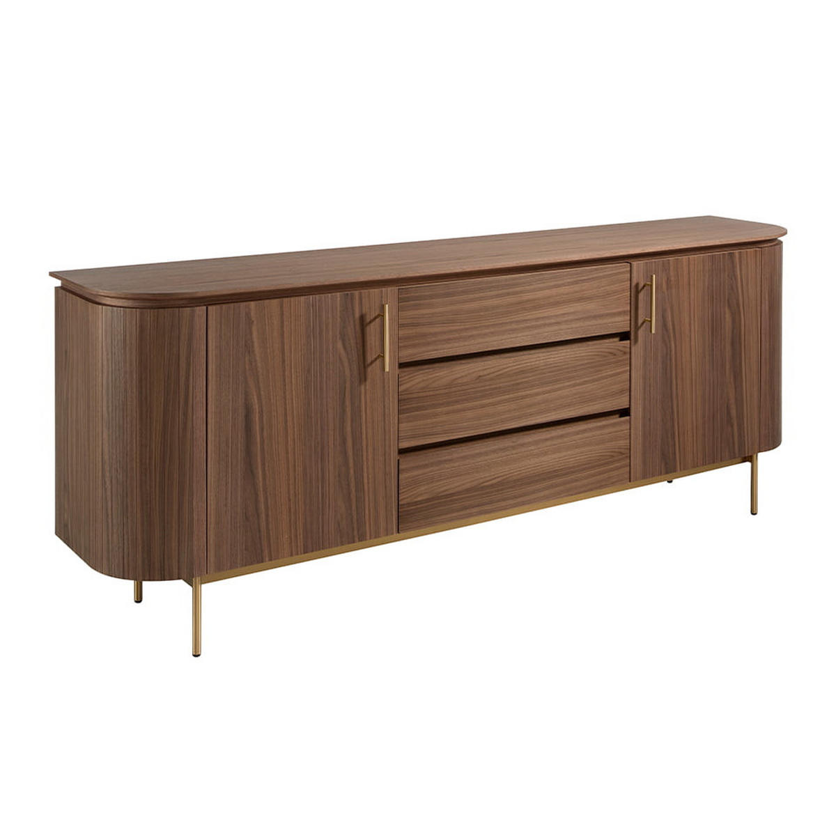 SIDEBOARD Schwarz Gold 210/45/80 cm - Goldfarben/Schwarz, Holz (210/80/45cm) - ANGEL CERDA