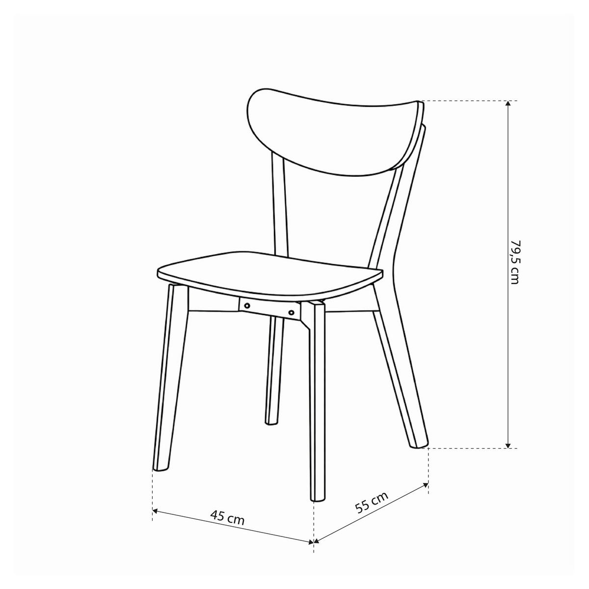 HOLZSTUHL Krel 2er-Set Reines Weiß - Weiß, Holz (45/79.5/55cm) - Pillovely