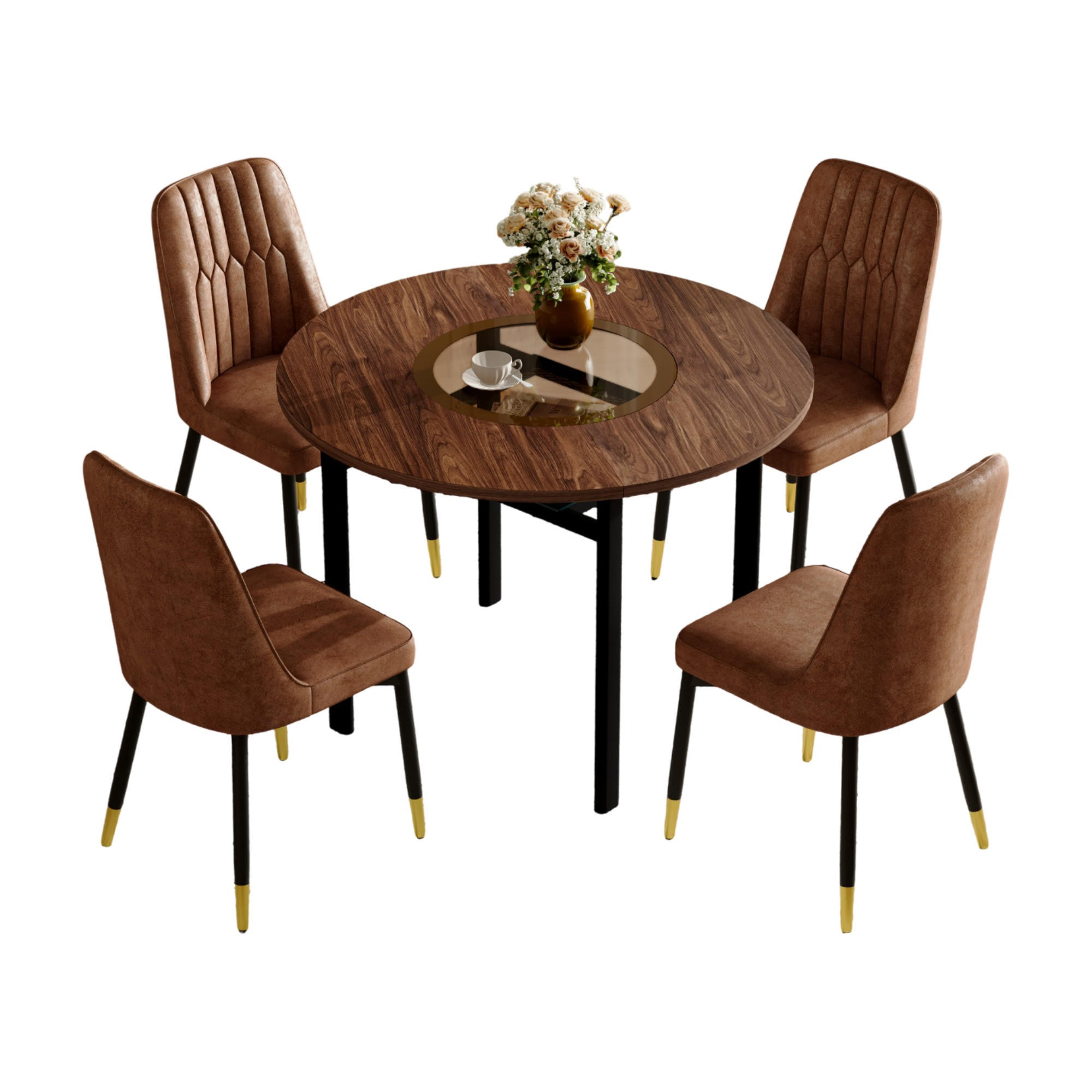 Meubliv Esstisch-Set Braun 100x76x100 cm