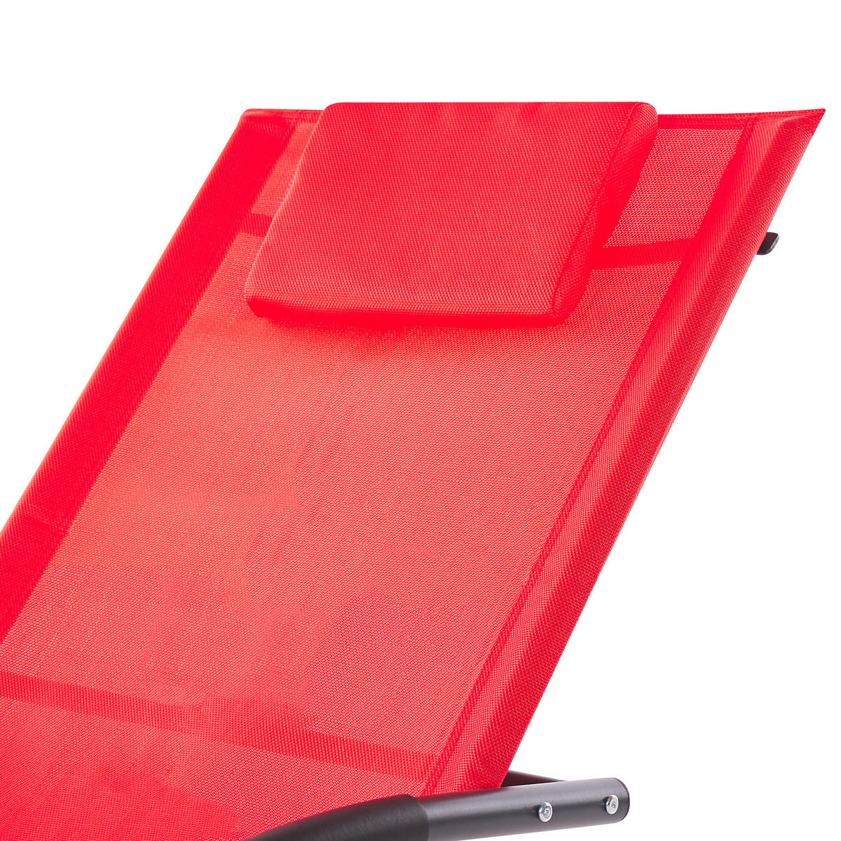 GARTENLIEGE Schaukelfunktion Rot Carano II - Rot, Metall (60/90/155cm) - Beliani