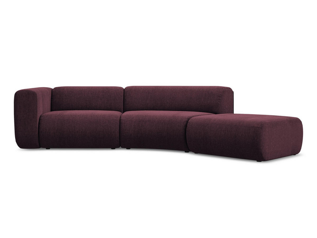 4-SITZER-SOFA Chenille Stoff Rot - Rot/Weinrot, Kunststoff/Textil (335/70/166cm) - Makamii
