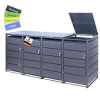 MÜLLTONNENBOX 4er - Anthrazit, Metall (260/116/80cm)