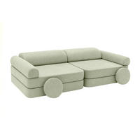 MODULARES Kindersofa aus Schaumstoff – weiches 4-in-1 Spielsofa für Kinderzimmer - Olivgrün, Textil (160/50/76cm) - Bees & Blooms