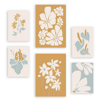 POSTER Set Mit 6 Blumenrahmen 2 In Blume Zusammenfassung Ästhetische Dekorative Gemälde Für Ihr Wohnzimmer, Schlafzimmer, Zuhause A3 & A4 Rahmenlos - Klar, Papier (29/3cm) - Nacnic