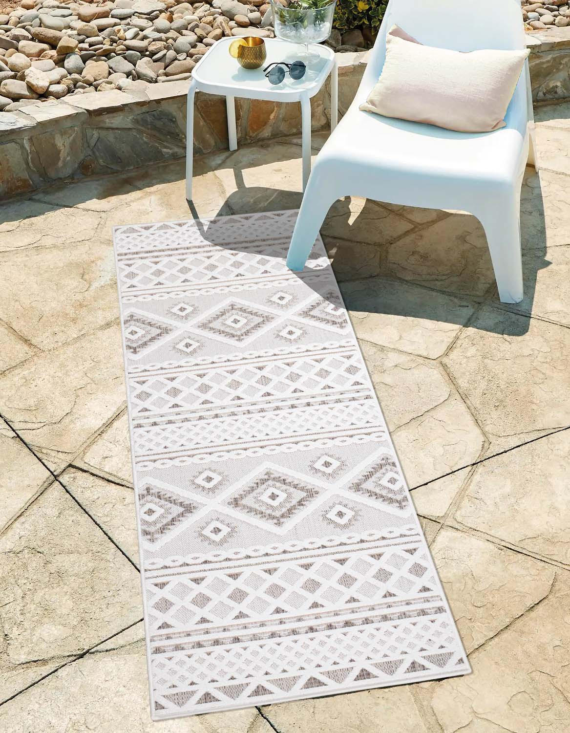 OUTDOOR-TEPPICH Santorini 435 Creme 80x250 cm - Creme, Textil (80/250cm) - carpet city