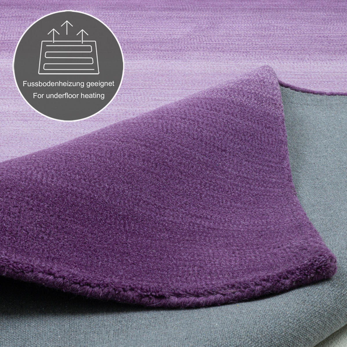 TUFTTEPPICH Wool Comfort 60x90 cm - Violett, Textil (60/90cm) - THEKO