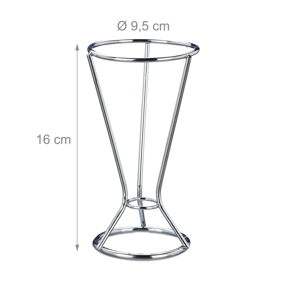2XPOMMESHALTER - Silberfarben, Metall (9.5/16/9.5cm) - Relaxdays