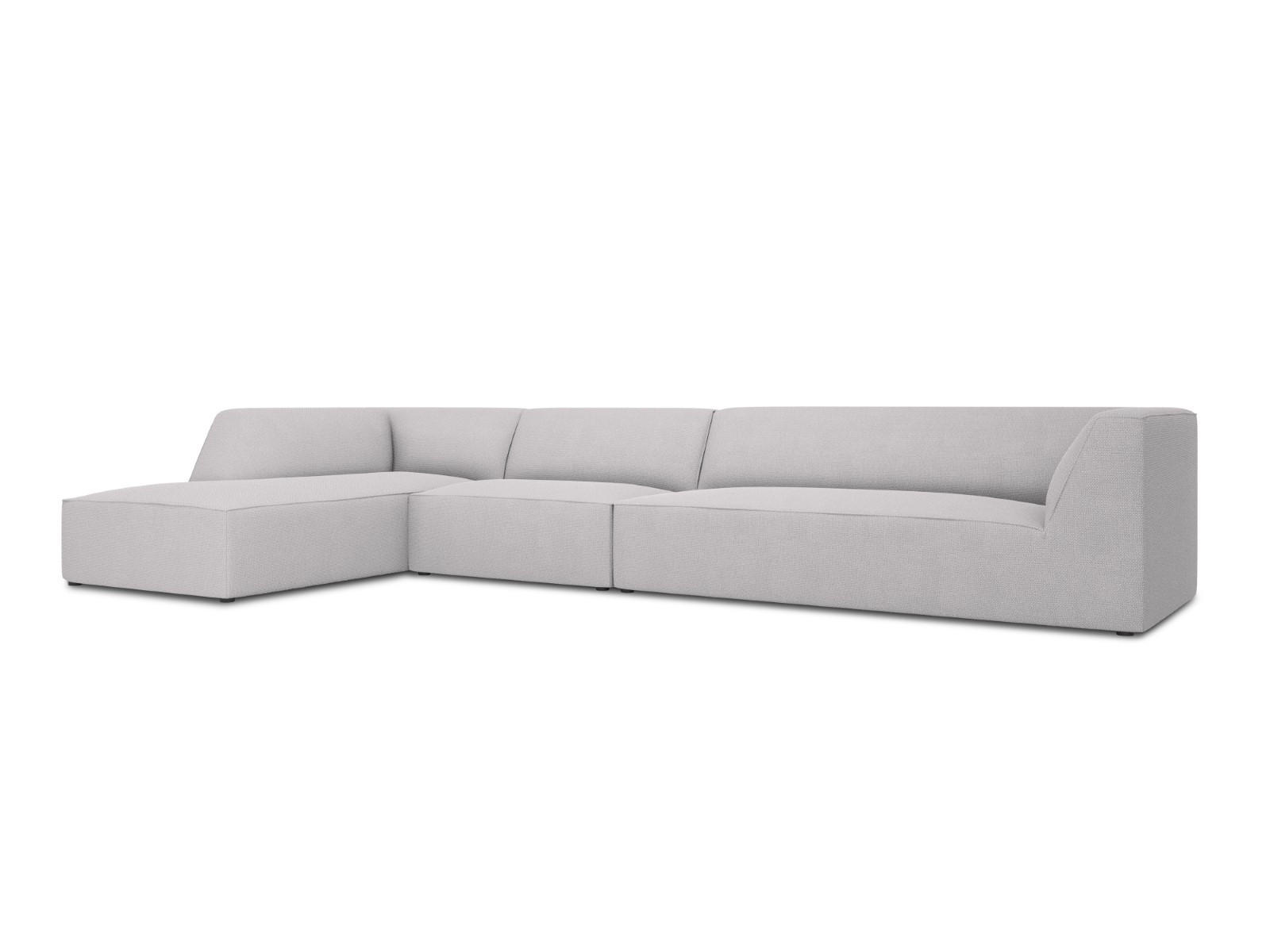 ECKSOFA links Ruby aus strukturiertem Stoff hellgrau 5 Sitzplätze - Hellgrau, Textil (180/366cm) - Micadoni