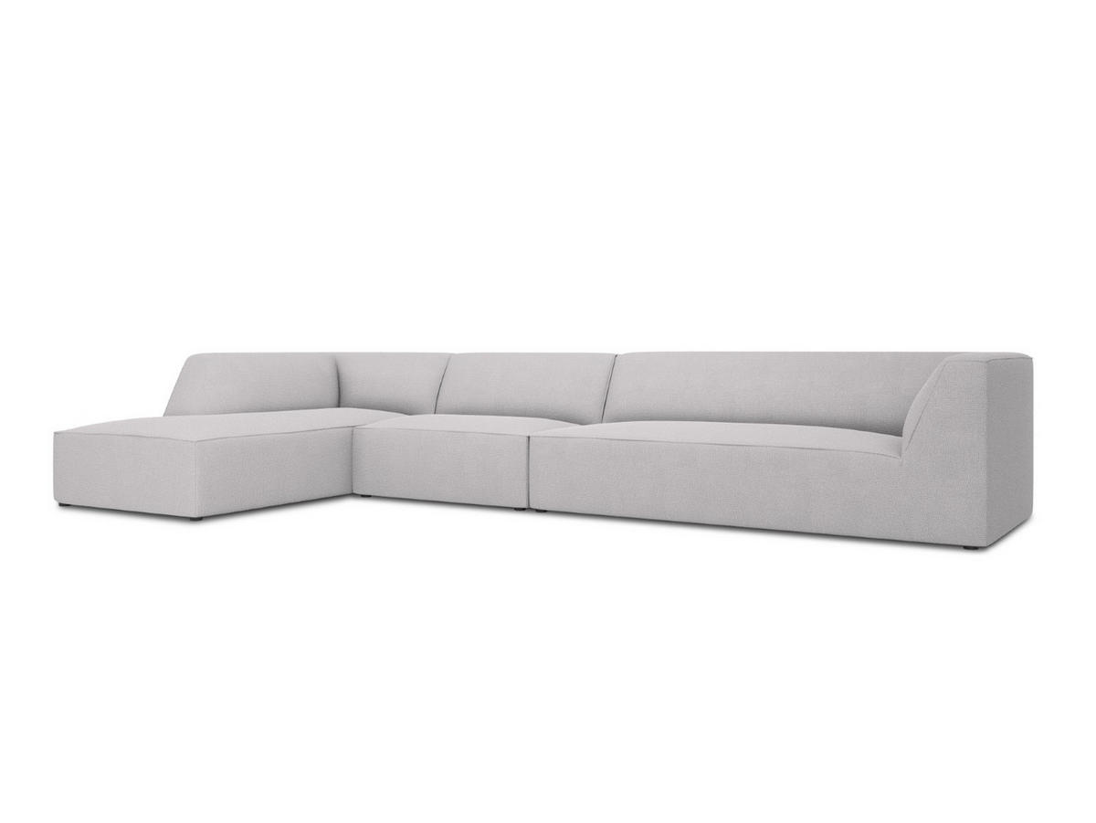 ECKSOFA links Ruby aus strukturiertem Stoff hellgrau 5 Sitzplätze - Hellgrau, Textil (180/366cm) - Micadoni