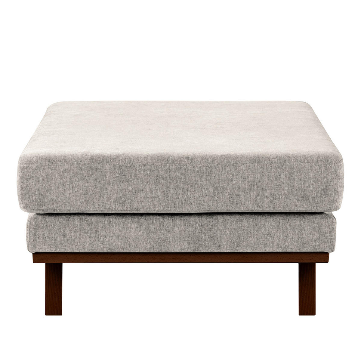 POLSTERHOCKER - Buchefarben/Grau, Buchenholz/Textil (85/43/60cm) - home24