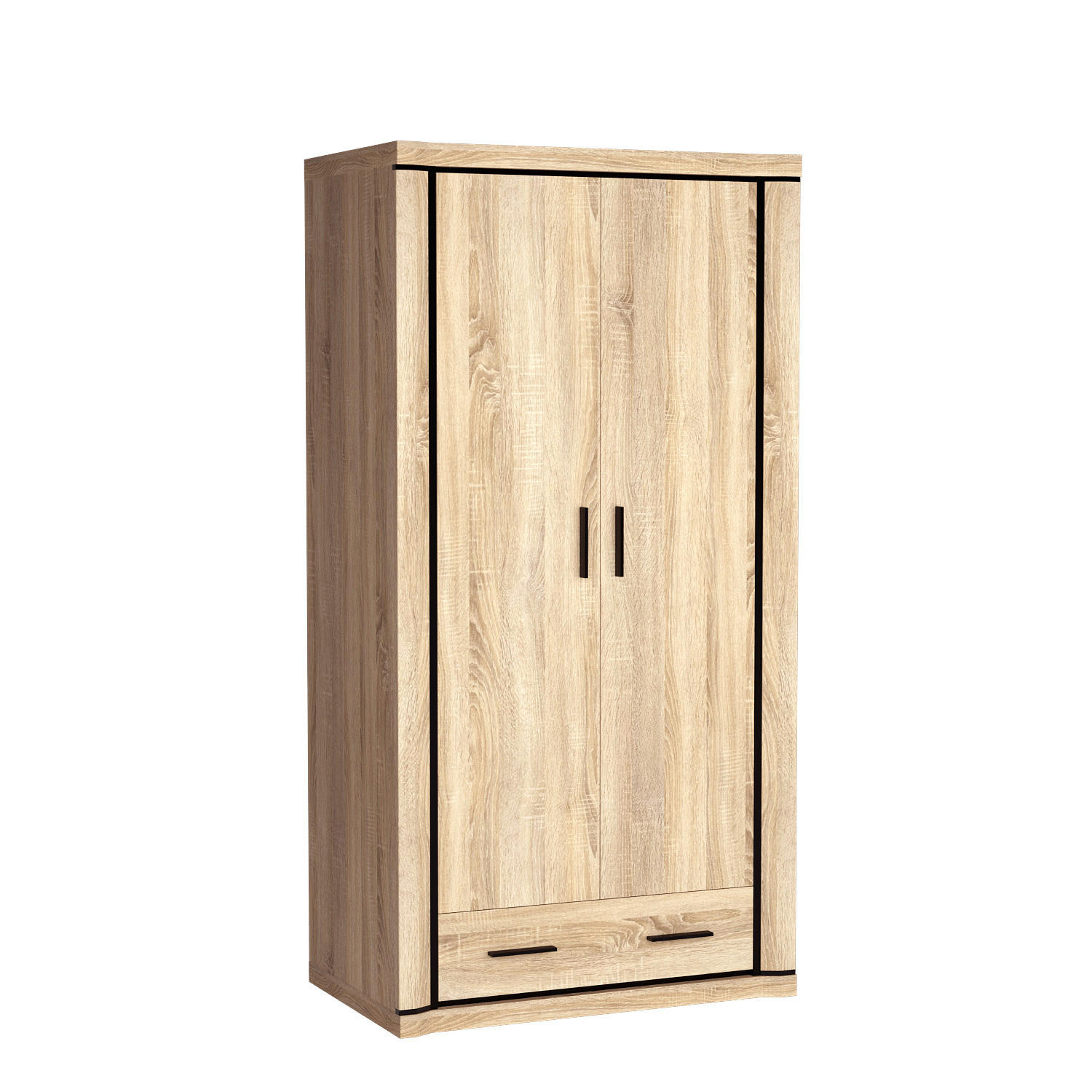 DREHTÜRENSCHRANK MALAGA 97/192/90 cm 2-türig Sonoma Eiche - Sonoma Eiche, Holzwerkstoff (97/192/90cm) - MASSENO