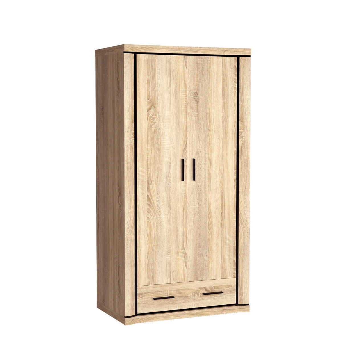 DREHTÜRENSCHRANK MALAGA 97/192/90 cm 2-türig Sonoma Eiche - Sonoma Eiche, Holzwerkstoff (97/192/90cm) - MASSENO