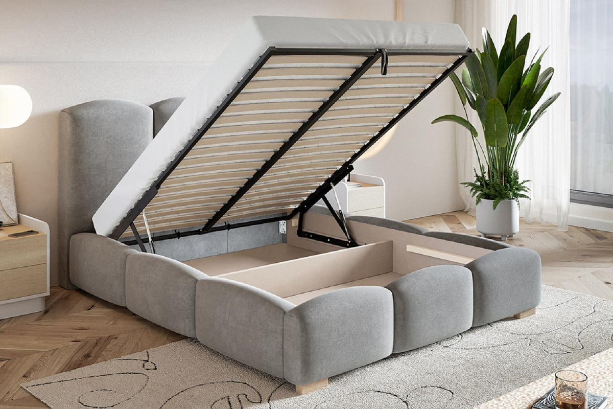 POLSTERBETT 200x200 cm Roma, Bettkasten, Lattenrost, Blau - Blau, Holz/Textil (200/200cm) - Emporius