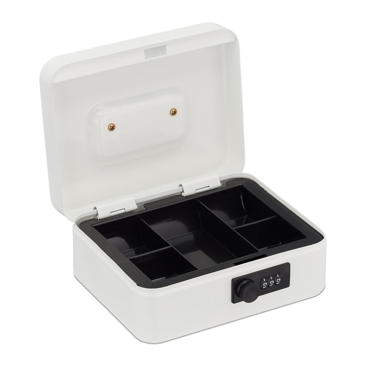 POKLADŇA - biela, kov/plast (20/8.5/17cm) - Relaxdays