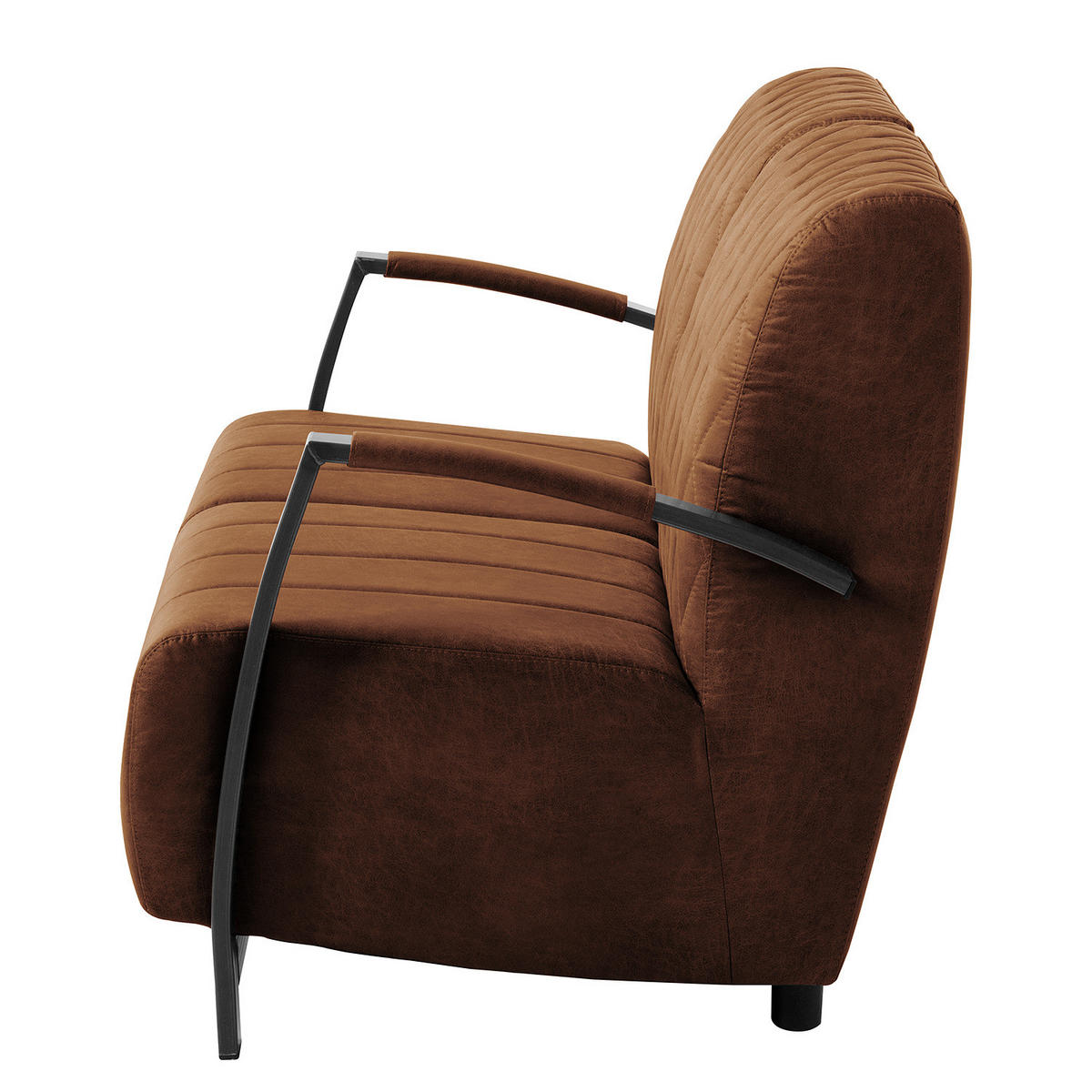 2-SITZER SOFA - Antiklederlook - Braun, Textil (114/83/83cm) - home24