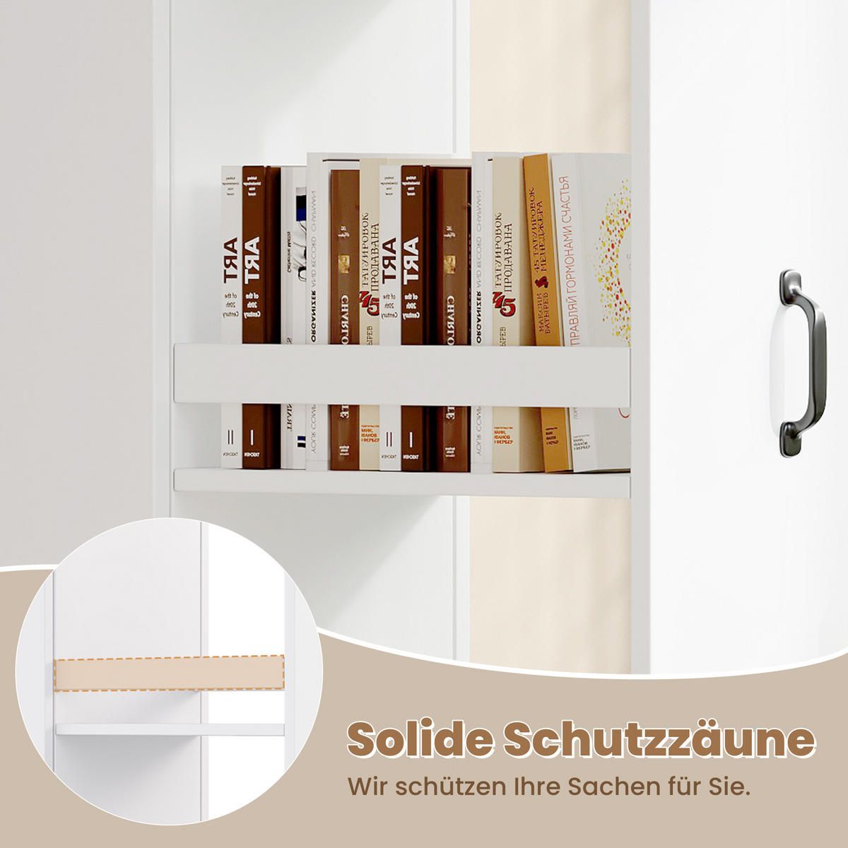 BÜCHERREGAL Schmal 160cm mit Rollen Platzsparend Modern - Weiß, Holzwerkstoff (40/160.5/30cm) - FLIEKS