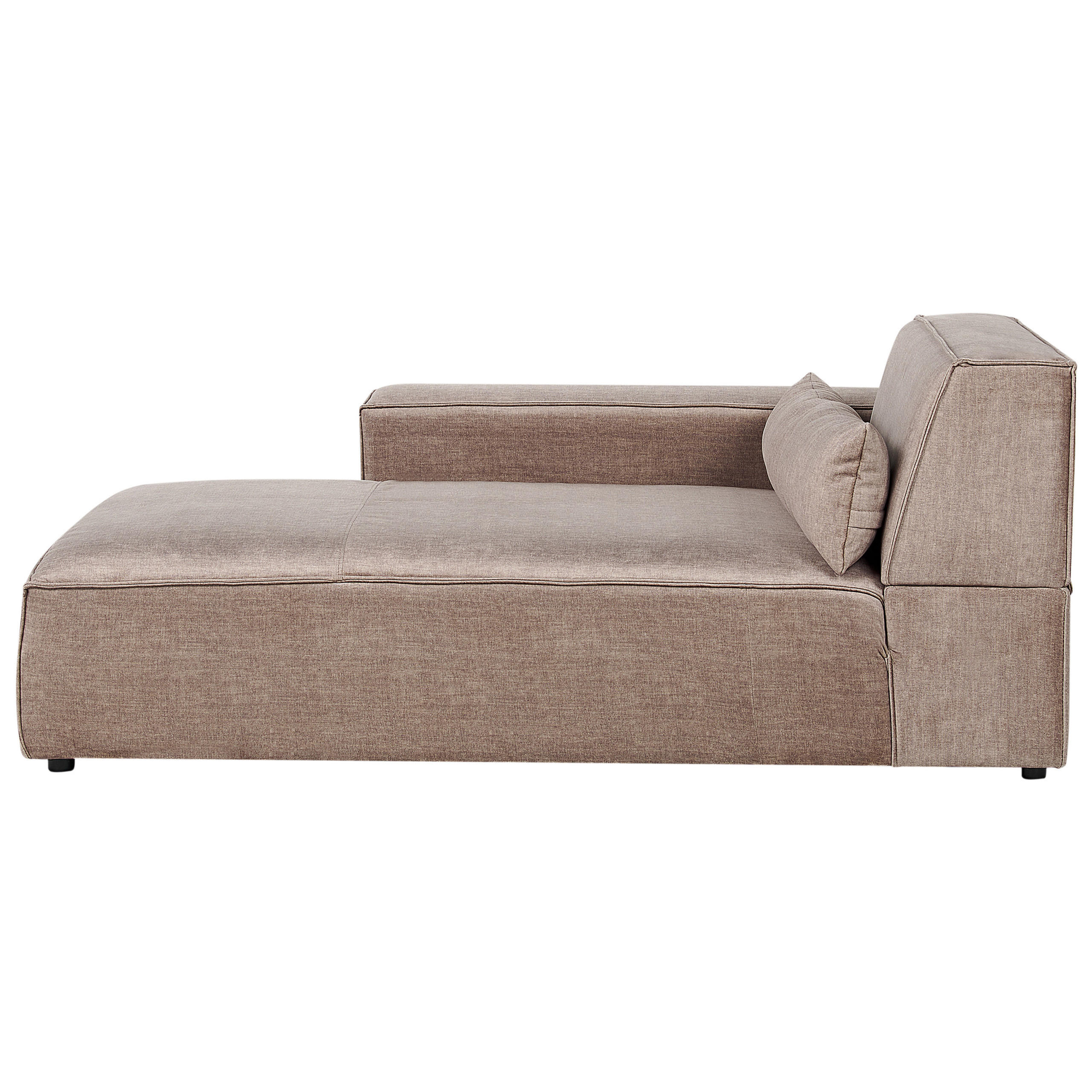 CHAISELONGUE-RECHTSSEITIGE Stoff Hellbraun Hellnar - Hellbraun/Braun, Textil (102/70/176cm) - Beliani