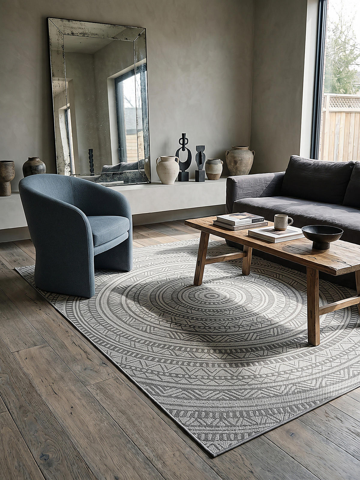 FLACHWEBTEPPICH Orientalisch BORNO Polypropylen Anthrazit 160 x 220 cm - Anthrazit, Textil (160/220cm) - KADIMA DESIGN