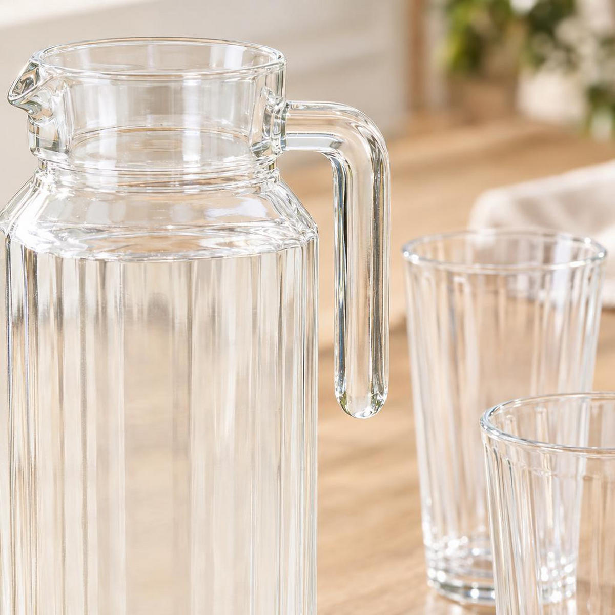 KANNE und 4 Gläsern Transparent 1,1 l 20/9/31 cm - Transparent, Glas (9/20cm) - Excellent Houseware