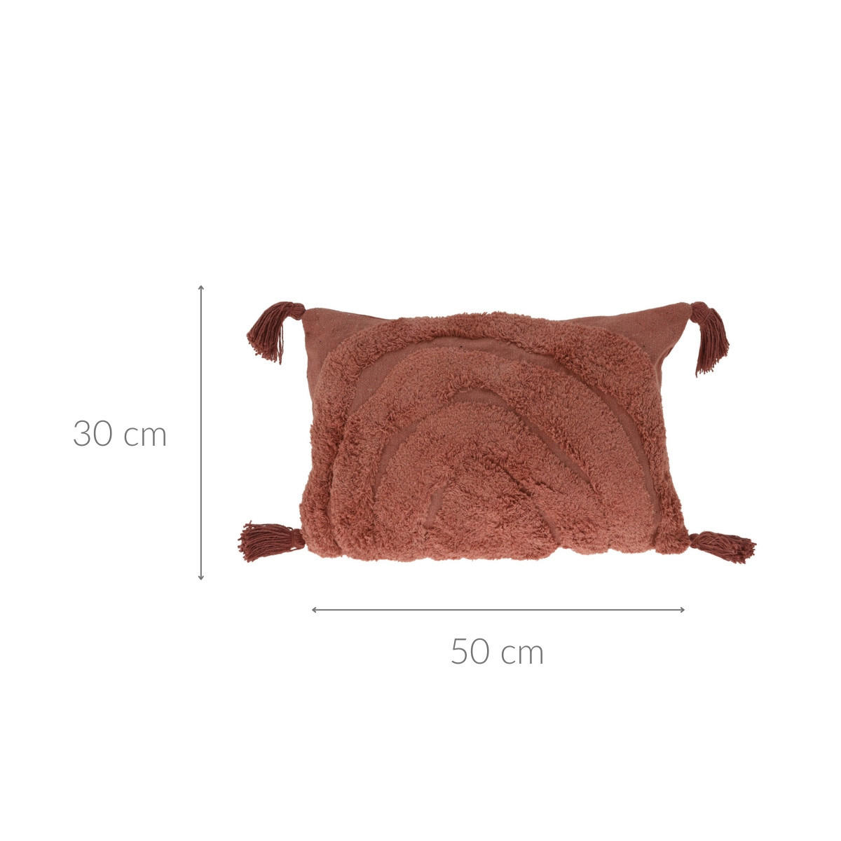 KISSEN aus getufteter Baumwolle 50/30/8 cm - Rot, Naturmaterialien (30/50cm) - Home Styling Collection