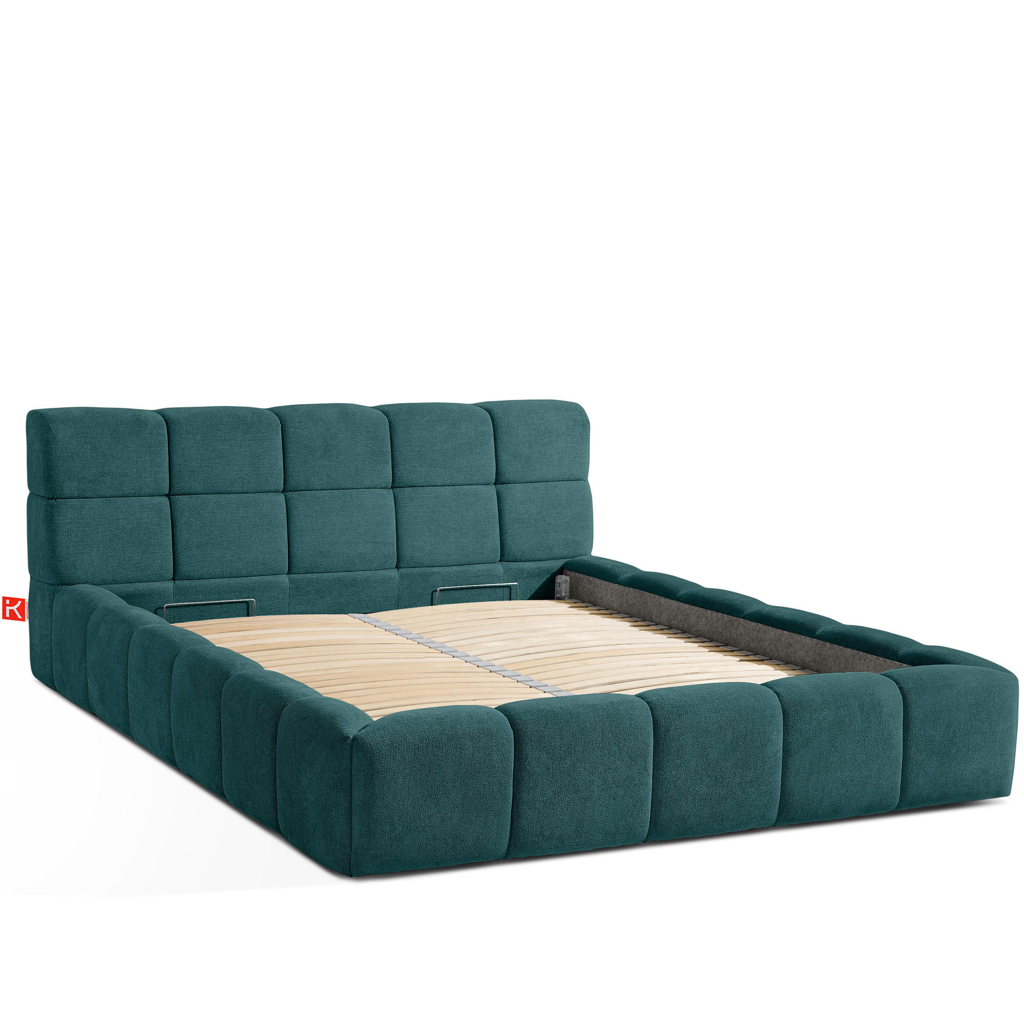 POLSTERBETT AERI mit Rahmen, blau - Blau, Holz/Holzwerkstoff (160/200cm) - KONSIMO®