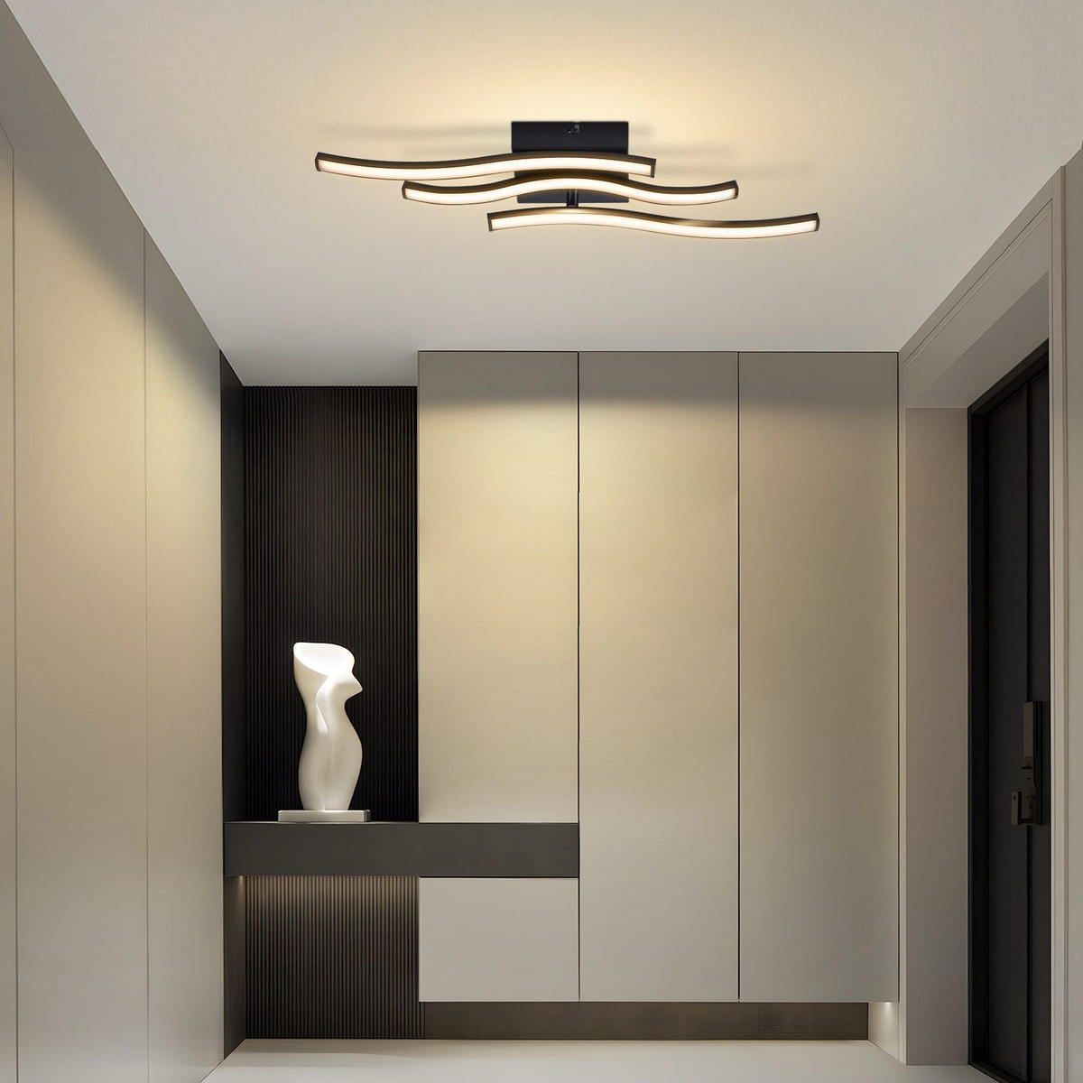 LED závěsné světlo Christine III 52/12/8 cm - černá, plast (52/12/8cm) - Nettlife
