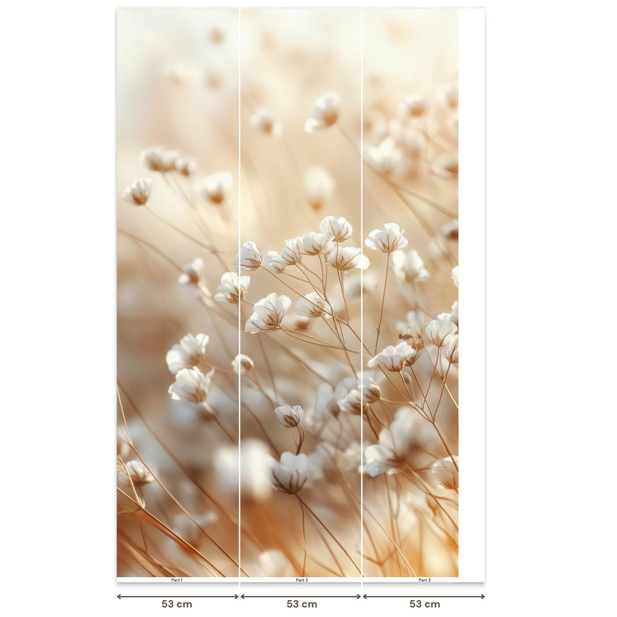 TAPETE - Wild - Blumen - Weiß - 140x240 cm - Creme, Papier (140/240cm) - OnlyWow