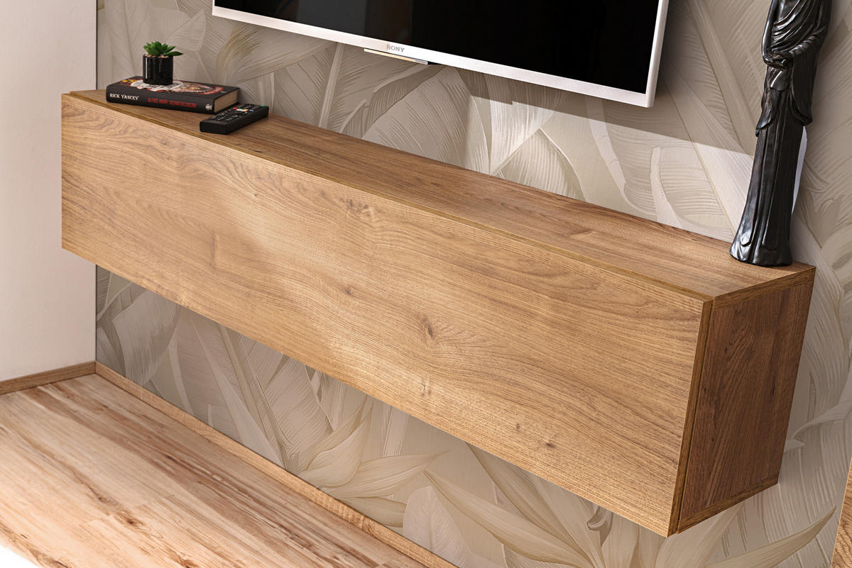 TV-HÄNGEBOARD COMO, Honigeiche/Trüffeleichefarben - Honigeiche/Trüffeleichefarben, Holzwerkstoff (140/30/23cm) - Komodee