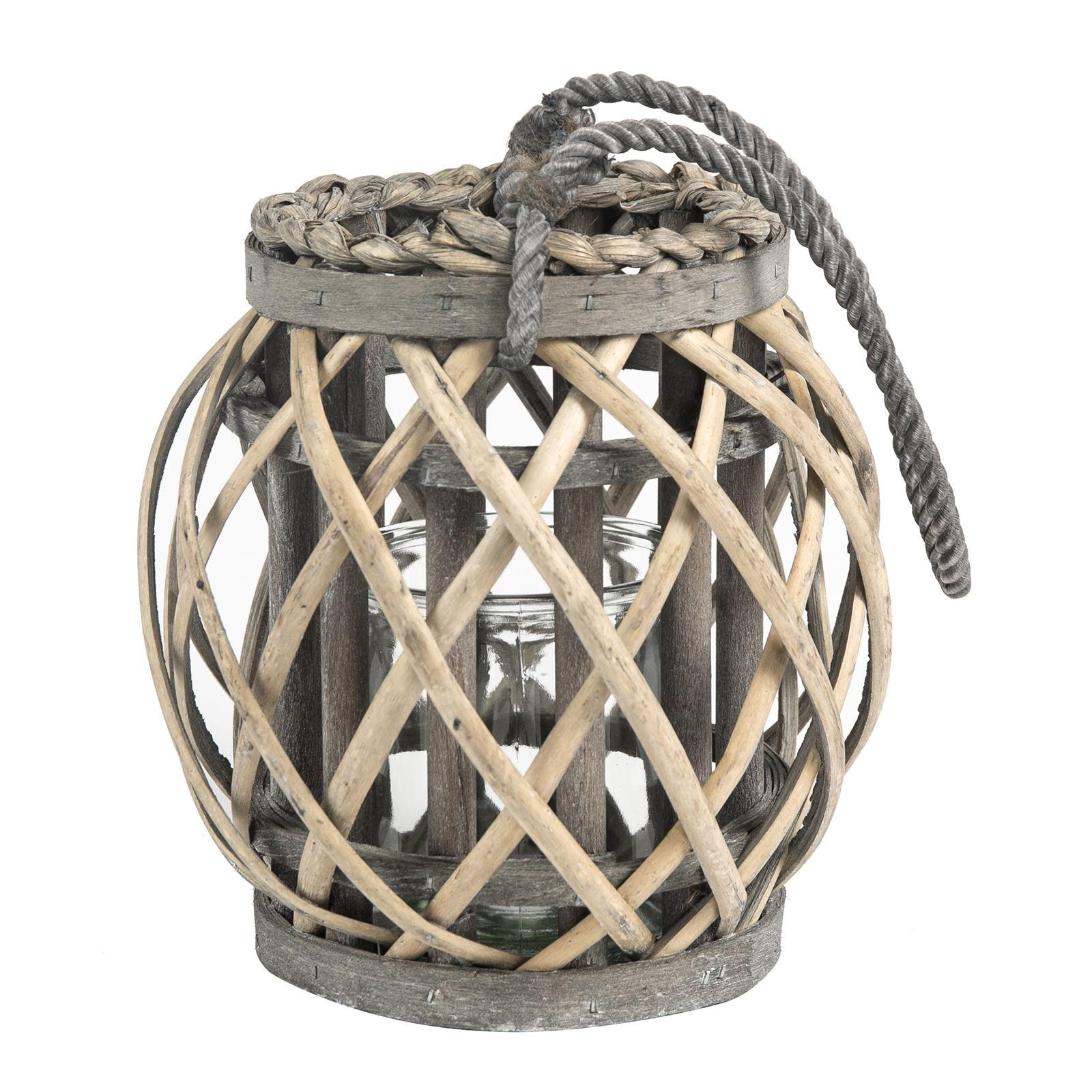 LATERNEN EBRU 2ER-SET - Grau, Glas (20/21/20cm) - IDIMEX