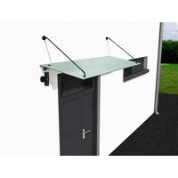 GLASVORDACH 120x90 cm Sicherheitsglas Edelstahl Satiniert Str-Schwarz - Weiß, Glas (120/1.31/90cm) -  Glaswerk Westfalen