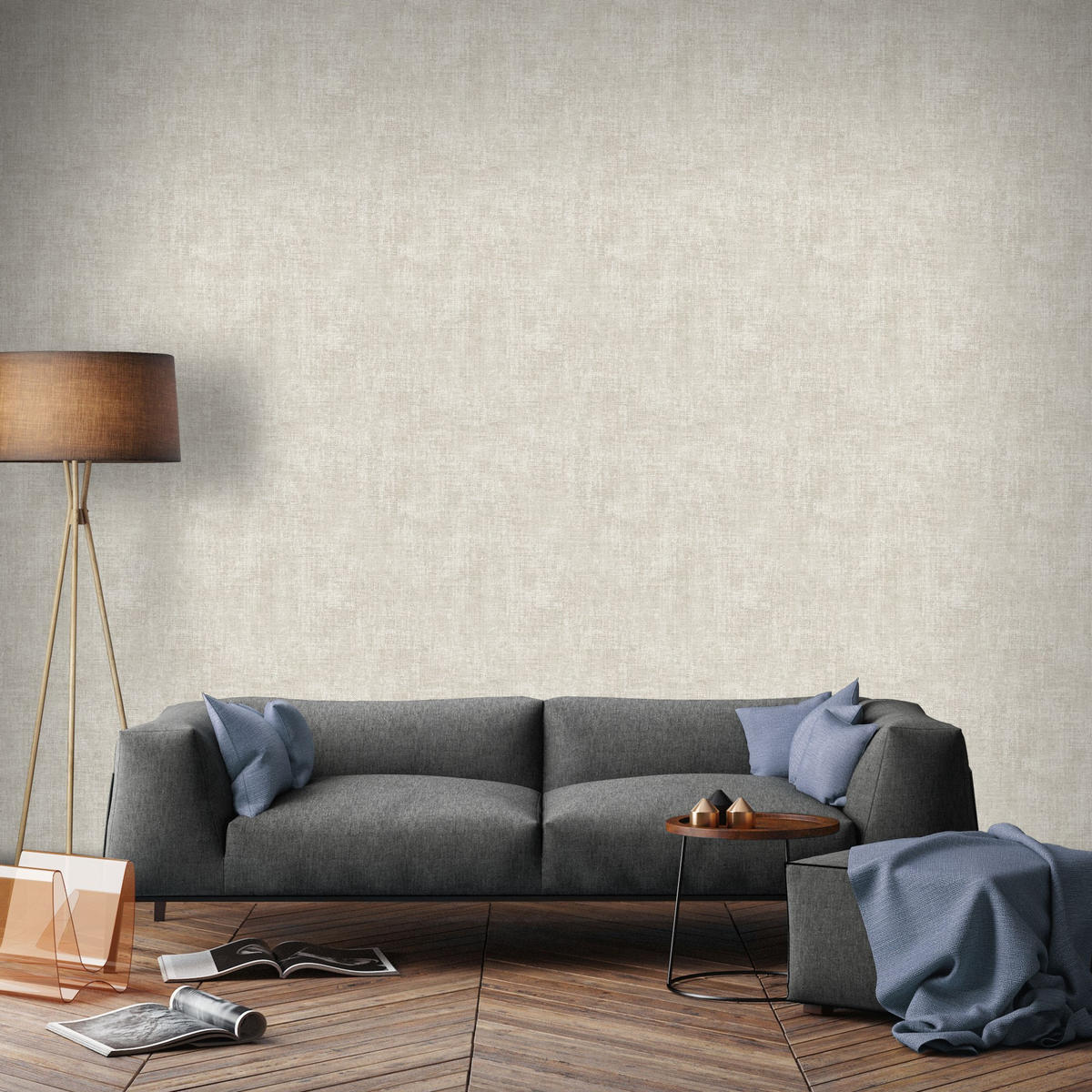 VLIESTAPETE Leinen Zara - Beige/Grau, Papier/Kunststoff (53/1005cm) - Superfresco Easy