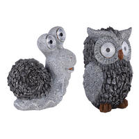 LED AUSSENLEUCHTE Eule Schnecke Grau - Grau, Kunststoff (19.5/10.5/20cm) - Globo Lighting