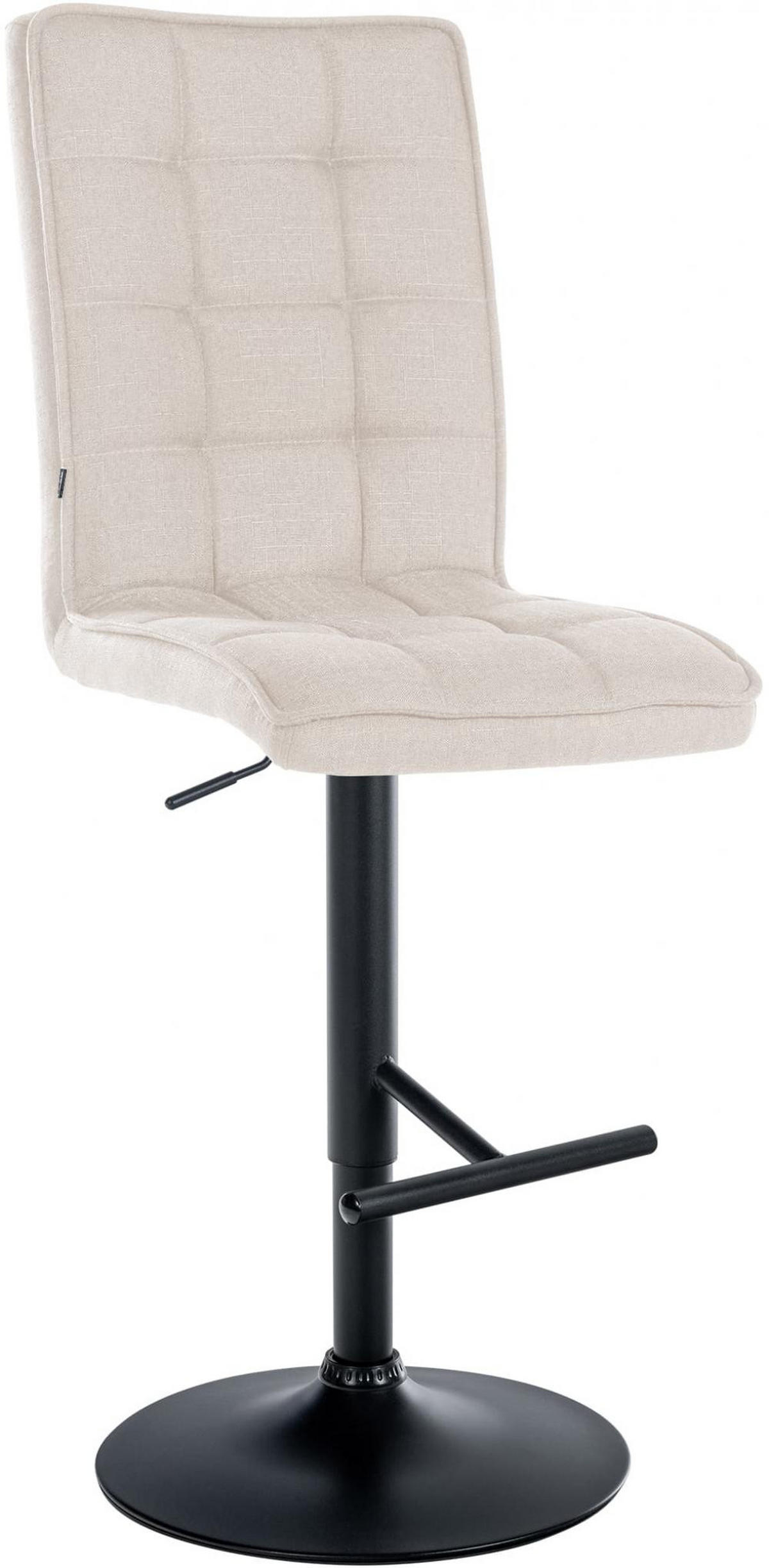 BARHOCKER Stoff creme - Creme/Schwarz, Textil/Metall (45/112/54cm) - CLP