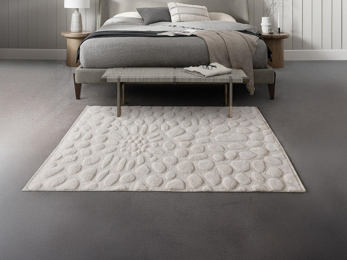 WOHNZIMMERTEPPICH - 160 x 230 - stoff - elfenbeinfarben Orabel - Weiß, Textil (160/230cm) - Vente-Unique