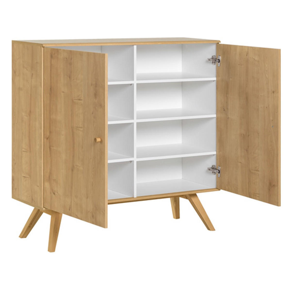 SIDEBOARD mit 2 Türen und 6 inneren Regalen L120 cm - NATURE - Eichefarben, Holzwerkstoff (40/117/120cm) - Calicosy